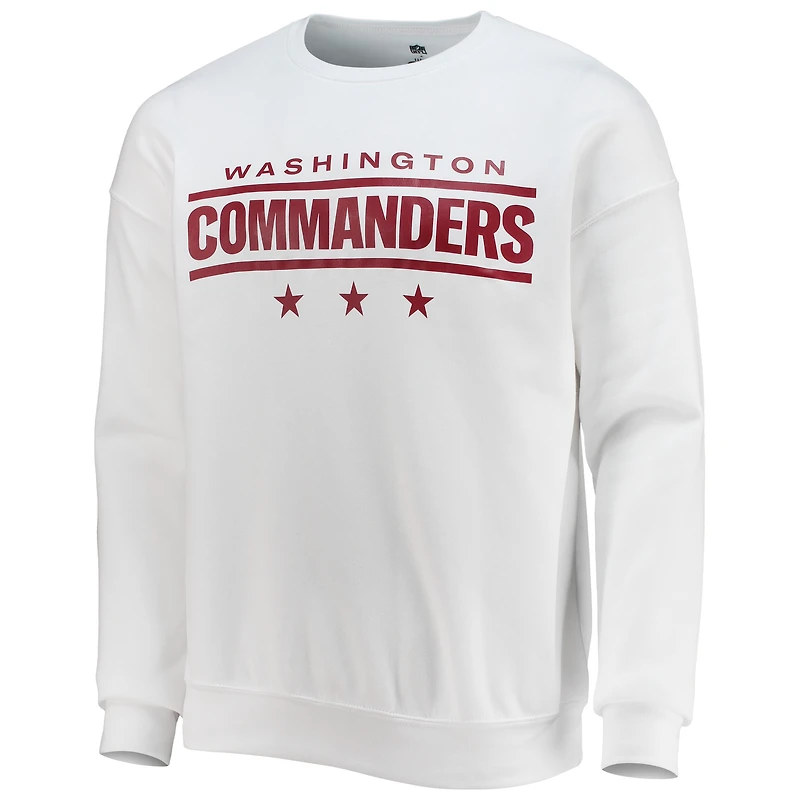 Collection NFL x Darius Rucker pour homme par Fanatics White Washington Commanders Star Sponge Fleece Pullover Sweatshirt