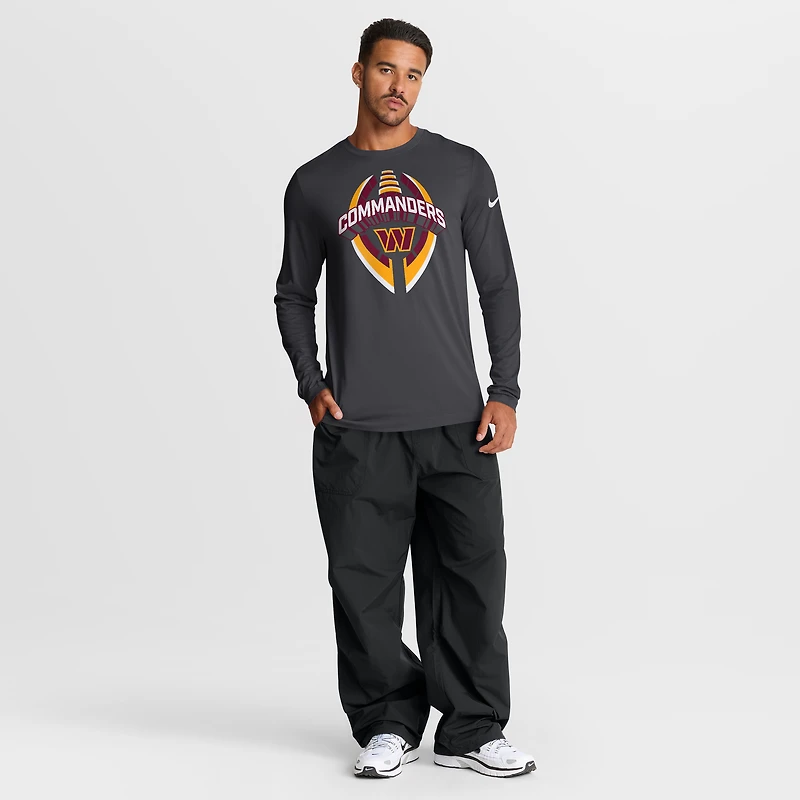 T-shirt Nike anthracite Washington Commanders Primetime Legend Icon Performance à manches longues pour homme