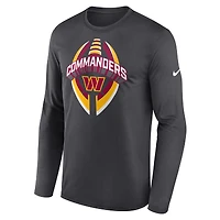 T-shirt Nike anthracite Washington Commanders Primetime Legend Icon Performance à manches longues pour homme