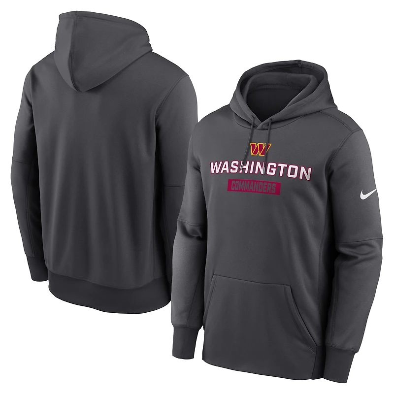 Sweat à capuche Nike Anthracite Washington Commanders Toss Sweep Performance pour homme