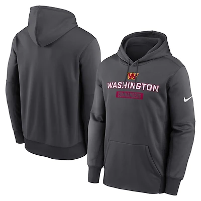 Sweat à capuche Nike Anthracite Washington Commanders Toss Sweep Performance pour homme