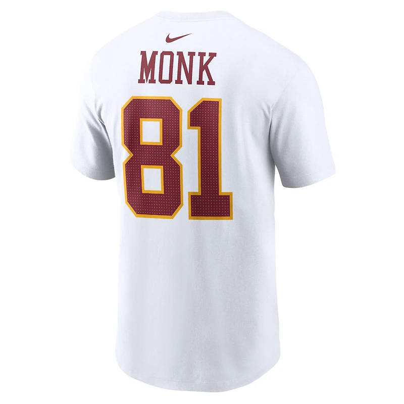 T-shirt Nike Art Monk blanc pour homme, avec nom et numéro d'un joueur retraité des Washington Commanders