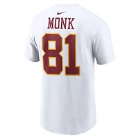 T-shirt Nike Art Monk blanc pour homme, avec nom et numéro d'un joueur retraité des Washington Commanders