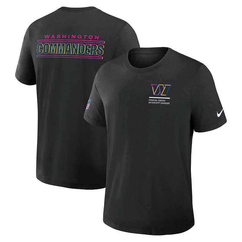 T-shirt Nike noir Washington Commanders 2025 NFL Crucial Catch Tri-Blend Dri-FIT pour homme