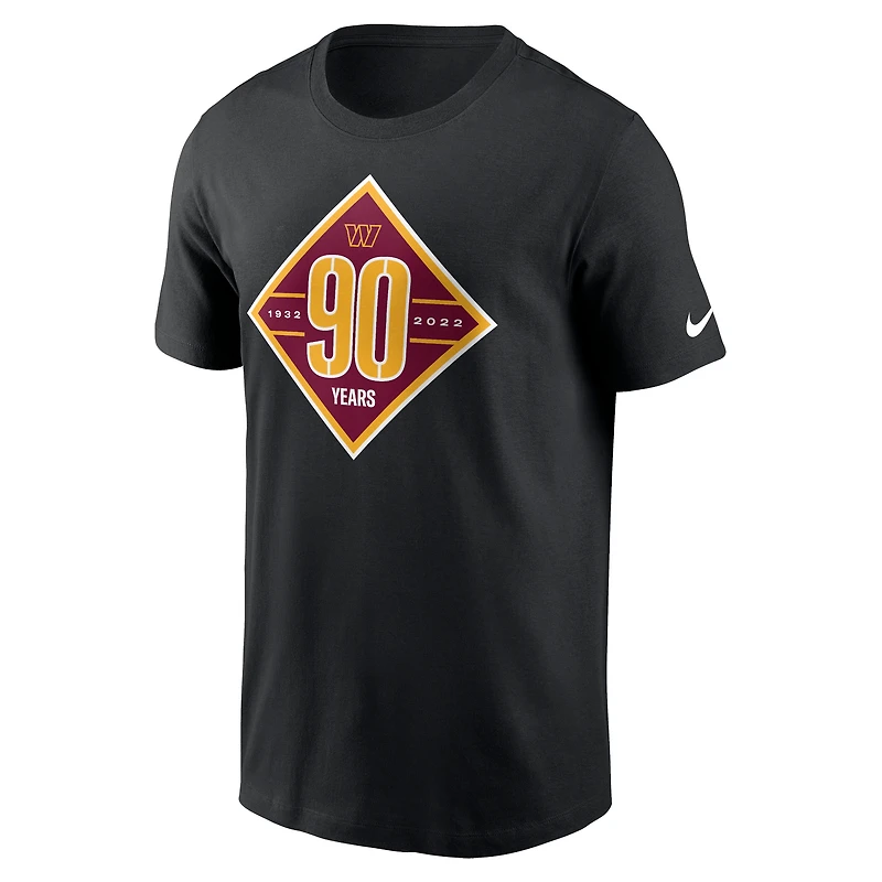 T-shirt Nike Washington Commanders 90e anniversaire pour homme noir