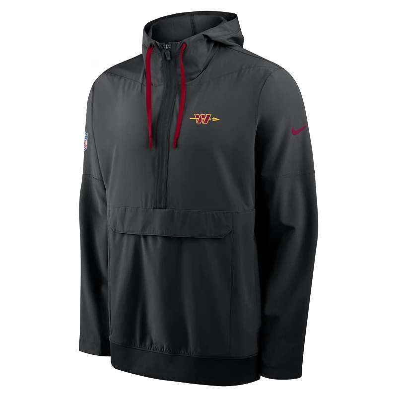 Men's Nike Black Washington Commanders Alt Anorak Half-Zip Hooded Jacket