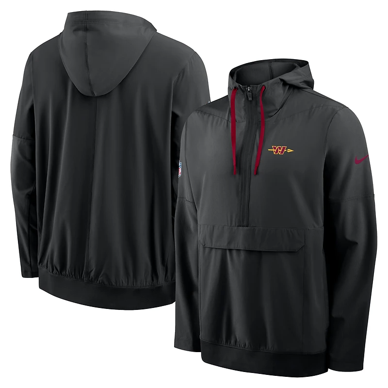 Veste anorak à demi-zip et capuche Nike Washington Commanders Alt noire pour homme