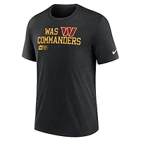 T-shirt triple mélange Nike Washington Commanders Overlap Lockup pour homme, noir