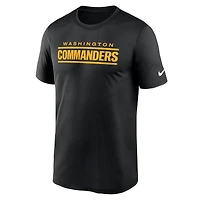 T-shirt Nike Dri-FIT noir pour homme Washington Commanders Primetime Legend Wordmark