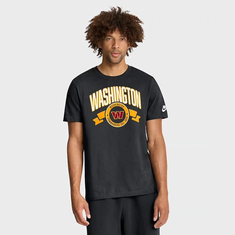 Men's Nike Black Washington Commanders Rewind Front and Back Hit Essential T-Shirt