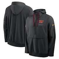 Veste anorak à demi-zip et capuche Nike Washington Commanders Sideline noire pour homme