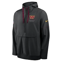 Men's Nike Black Washington Commanders Sideline Anorak Half-Zip Hooded Jacket