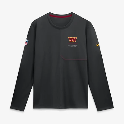 Men's Nike Black Washington Commanders Sideline Coaches UV Dri-FIT Long Sleeve Shirt