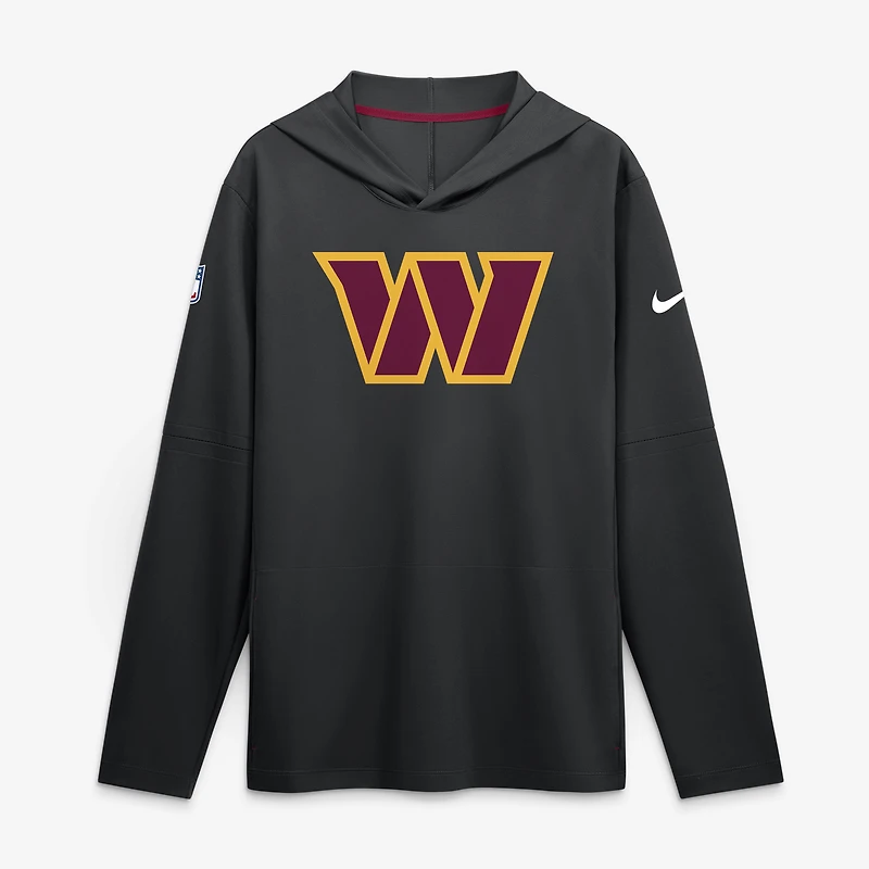 Men's Nike Black Washington Commanders Sideline Dri-FIT Long Sleeve Hooded T-Shirt