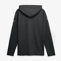 T-shirt à capuche manches longues Nike Washington Commanders Sideline Dri-FIT noir pour homme