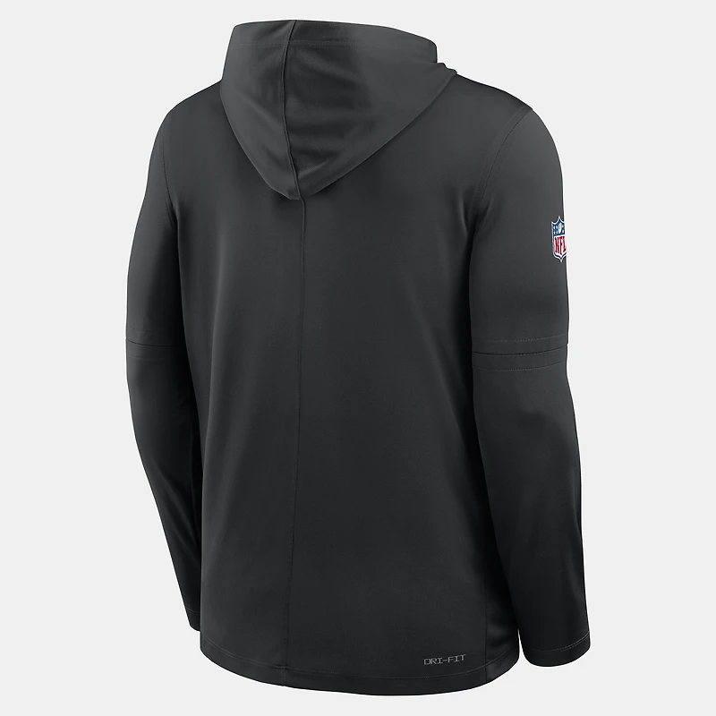 Men's Nike Black Washington Commanders Sideline Dri-FIT Long Sleeve Hooded T-Shirt