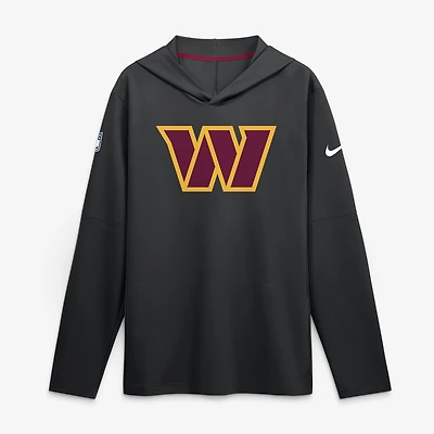 Men's Nike Black Washington Commanders Sideline Dri-FIT Long Sleeve Hooded T-Shirt