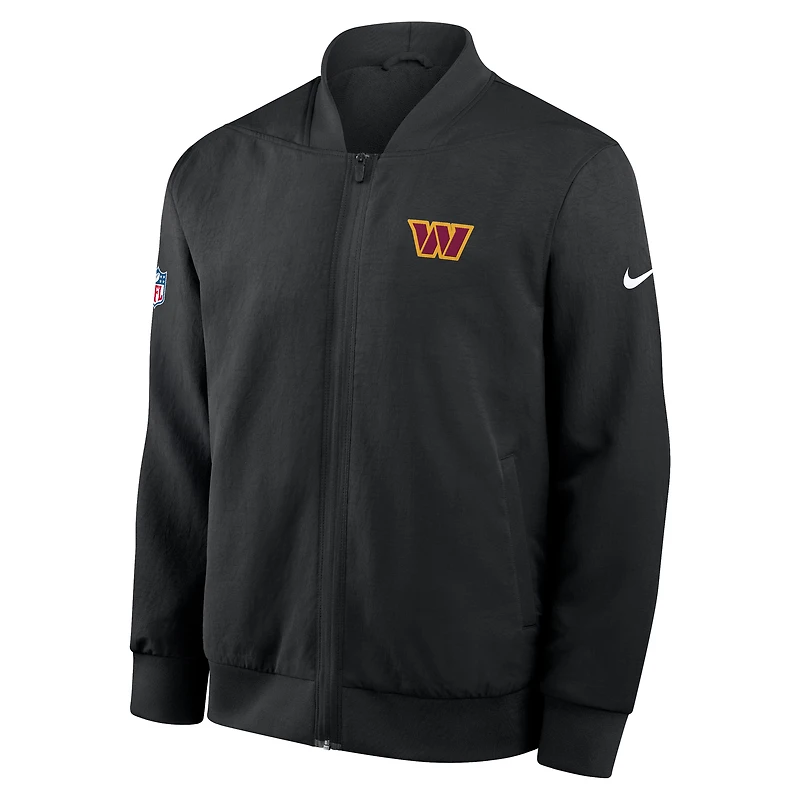 Men's Nike Black Washington Commanders Sideline Full-Zip Bomber Jacket