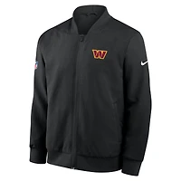 Men's Nike Black Washington Commanders Sideline Full-Zip Bomber Jacket