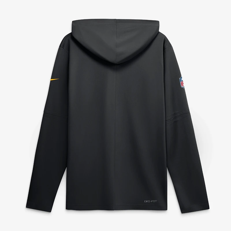 Haut à capuche léger manches longues Nike Washington Commanders Sideline pour homme, noir, avec technologie Dri-FIT.