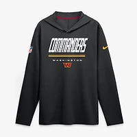 Men's Nike  Black Washington Commanders Sideline Lightweight Long Sleeve Hooded Dri-FIT Top