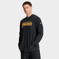 T-shirt à capuche et manches longues Nike Washington Commanders Sideline Pure Fury Dri-FIT pour homme, noir