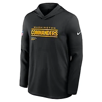 T-shirt à capuche et manches longues Nike Washington Commanders Sideline Pure Fury Dri-FIT pour homme, noir