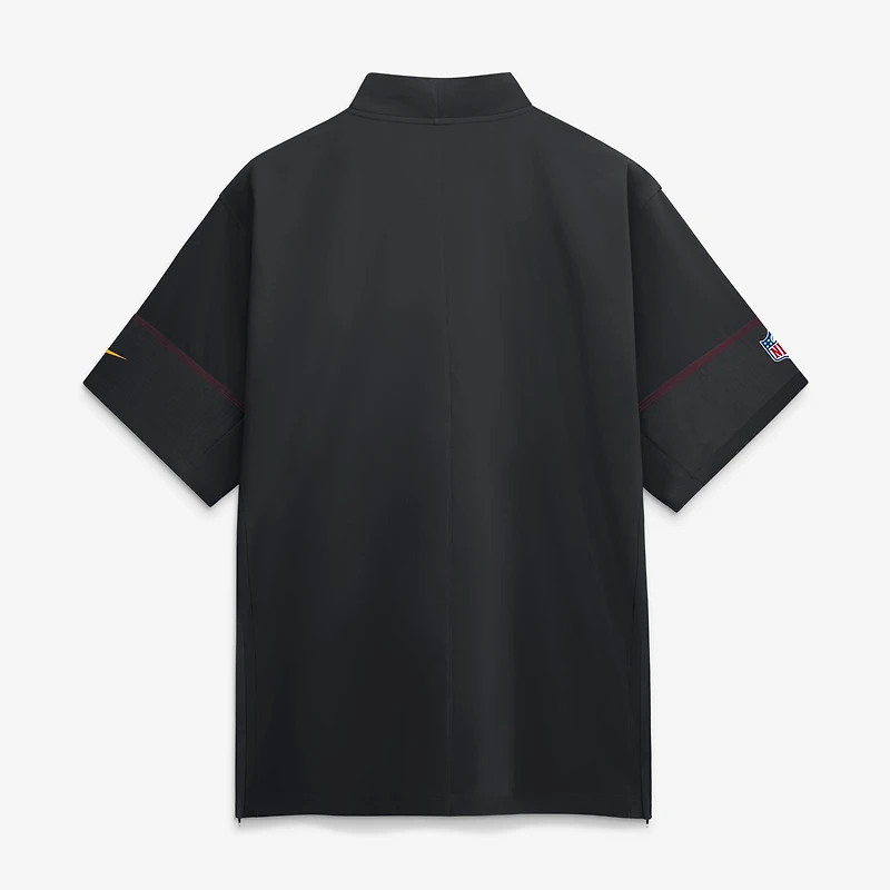 Men's Nike Black Washington Commanders Sideline Short Sleeve Quarter-Zip Coaches Jacket