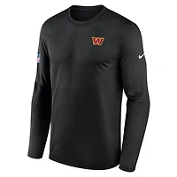 Men's Nike Black Washington Commanders Sideline Small Logo Legend Dri-FIT Long Sleeve T-Shirt