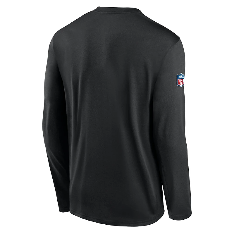 Men's Nike Black Washington Commanders Sideline Small Logo Legend Dri-FIT Long Sleeve T-Shirt