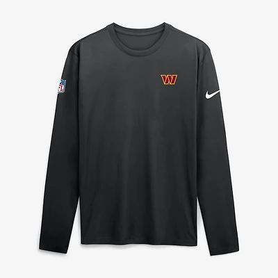 T-shirt à manches longues Nike Washington Commanders Sideline Small Logo Legend Dri-FIT pour homme, noir