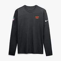 T-shirt à manches longues Nike Washington Commanders Sideline Small Logo Legend Dri-FIT pour homme, noir