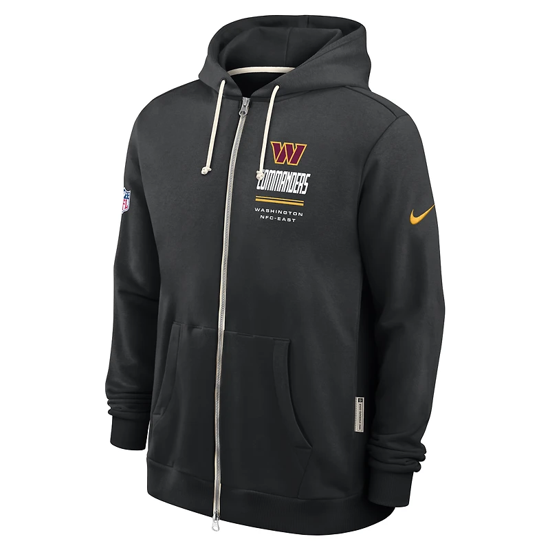 Men's Nike Black Washington Commanders Sideline Standard Issue Dri-FIT Full-Zip Hoodie