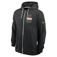 Men's Nike Black Washington Commanders Sideline Standard Issue Dri-FIT Full-Zip Hoodie