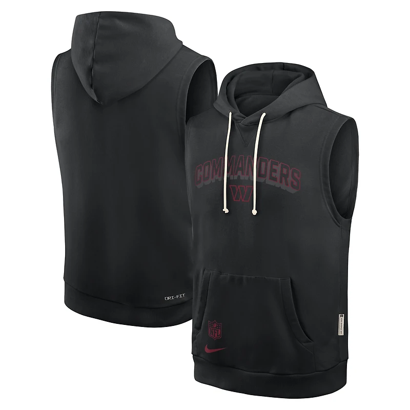 Men's Nike Black Washington Commanders Sideline Standard Issue Dri-FIT Sleeveless Hoodie