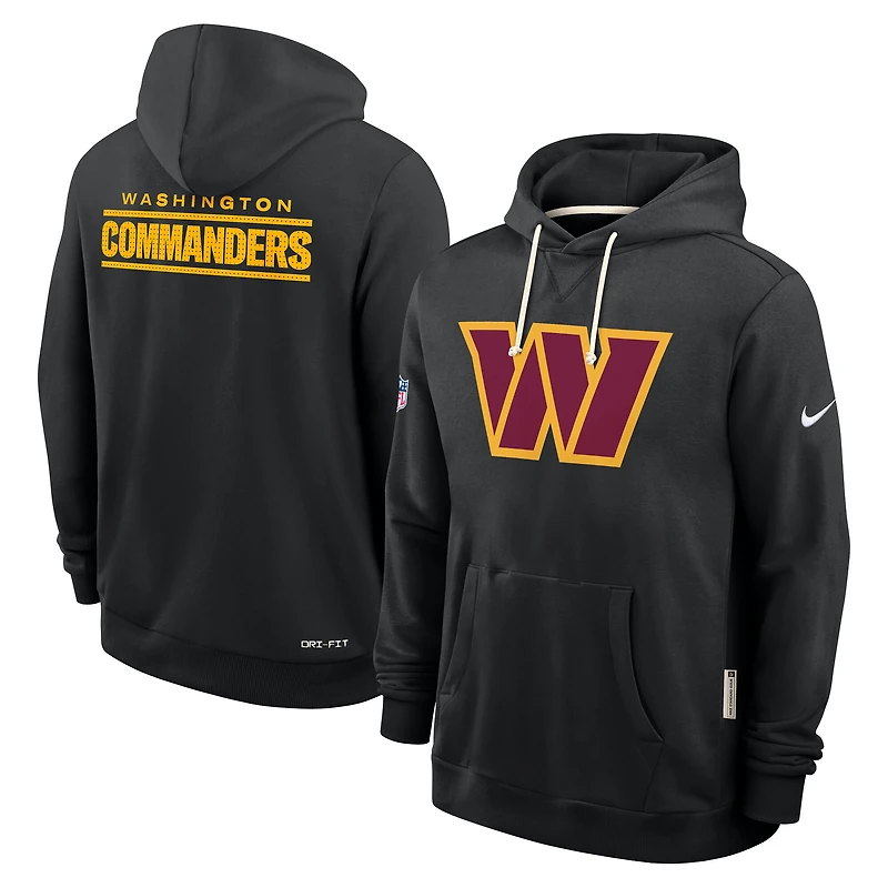 Sweat à capuche Nike noir Washington Commanders Sideline Standard Issue Initial Domicile Dri-FIT pour homme