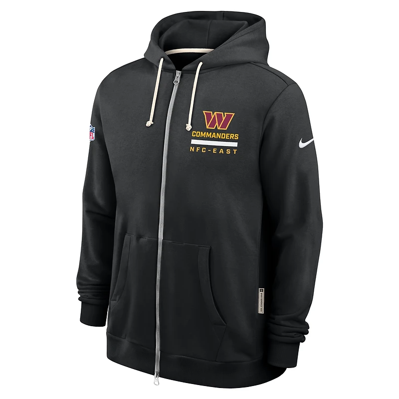 Men's Nike Black Washington Commanders Sideline Standard Issue Utility Player Dri-FIT Full-Zip Hoodie
