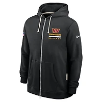 Men's Nike Black Washington Commanders Sideline Standard Issue Utility Player Dri-FIT Full-Zip Hoodie