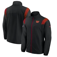 Veste noire à fermeture éclair intégrale avec logo tissé Nike Washington Commanders Sideline pour homme