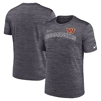T-shirt de performance Nike Washington Commanders Velocity Arch noir pour homme