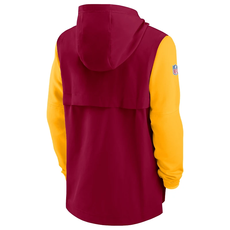 Sweat à capuche zippé pour homme Washington Commanders Sideline Player homme, bourgogne/doré Nike