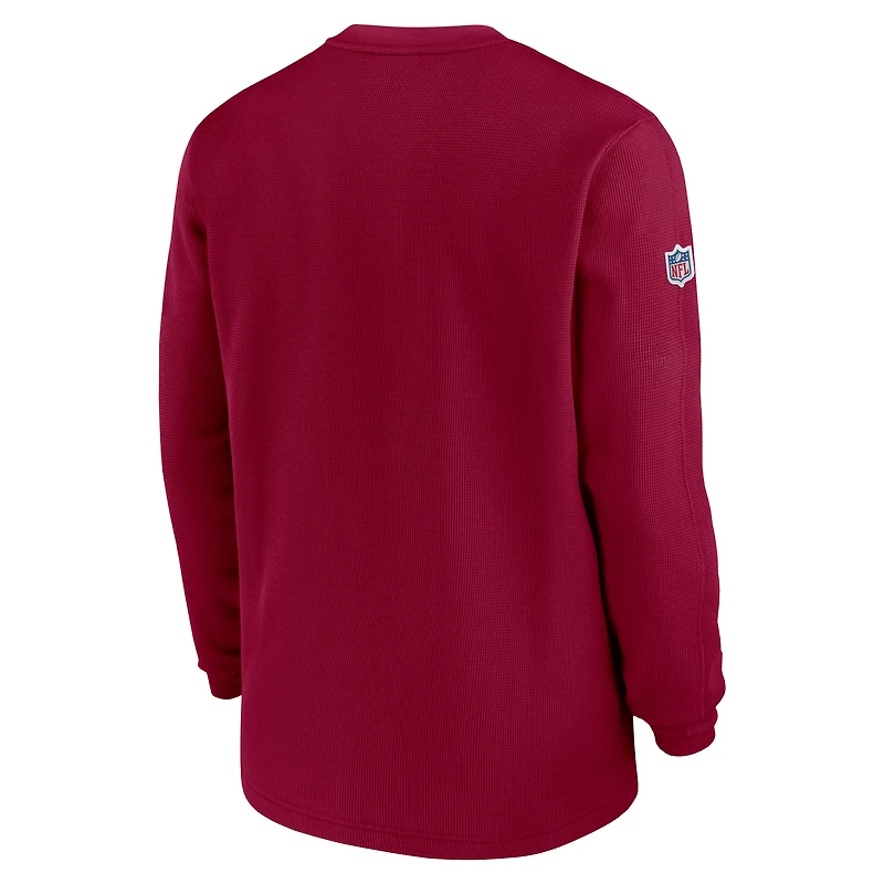 Men's Nike  Burgundy Washington Commanders 2023 Sideline Throwback Heavy Brushed Waffle Long Sleeve Top