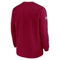 Men's Nike  Burgundy Washington Commanders 2023 Sideline Throwback Heavy Brushed Waffle Long Sleeve Top
