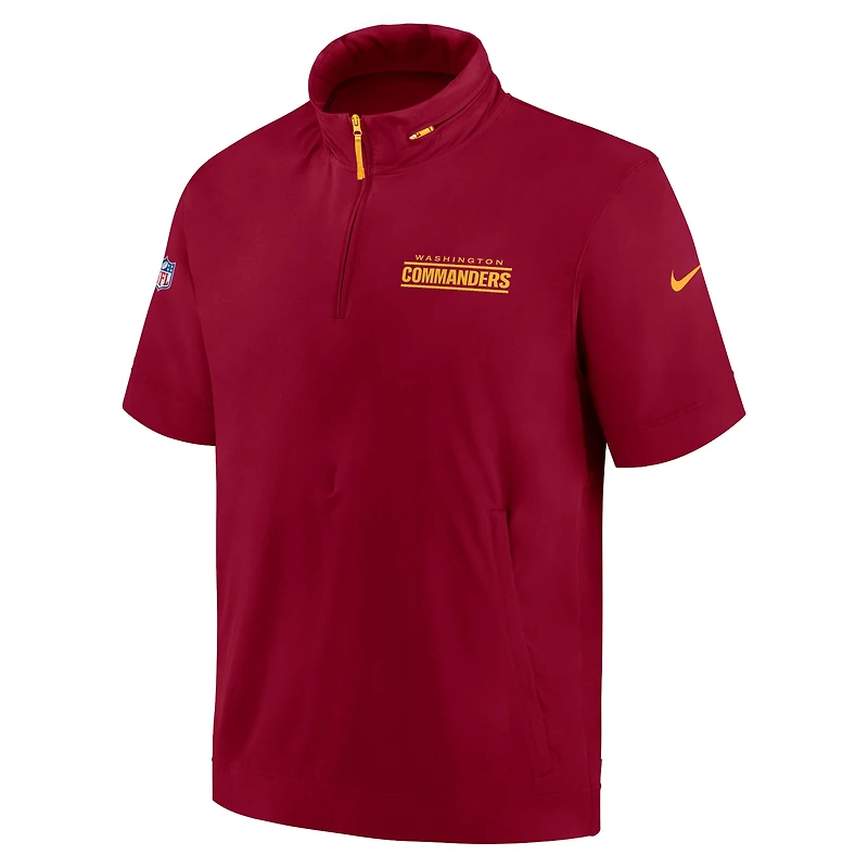 Veste à capuche manches courtes et demi-zip Nike Bordeaux Washington Commanders 2024 pour homme