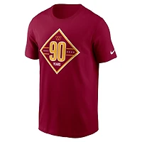 T-shirt 90e anniversaire Nike Washington Commanders pour homme, bourgogne