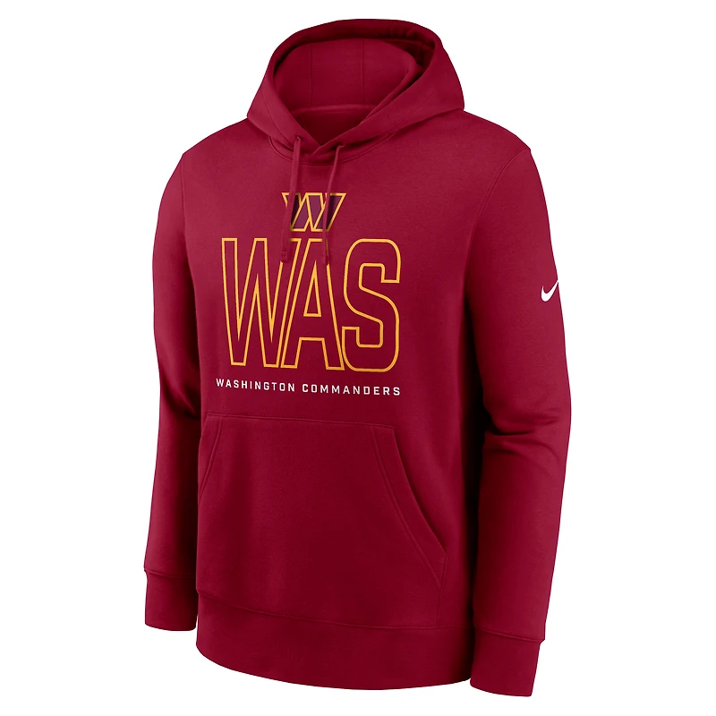 Sweat à capuche en molleton Nike Bordeaux Washington Commanders Busted Play Club pour homme