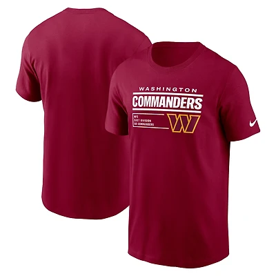 T-shirt essentiel Nike Washington Commanders Division pour homme, bourgogne