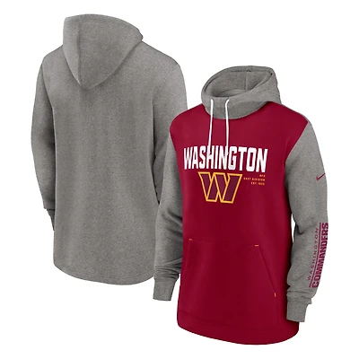 Sweat à capuche tendance color block Nike bordeaux Washington Commanders pour hommes