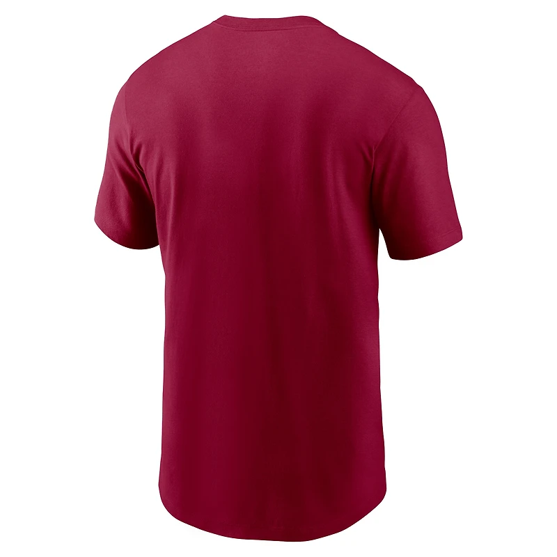 T-shirt essentiel Nike Washington Commanders Lockup pour homme, bourgogne