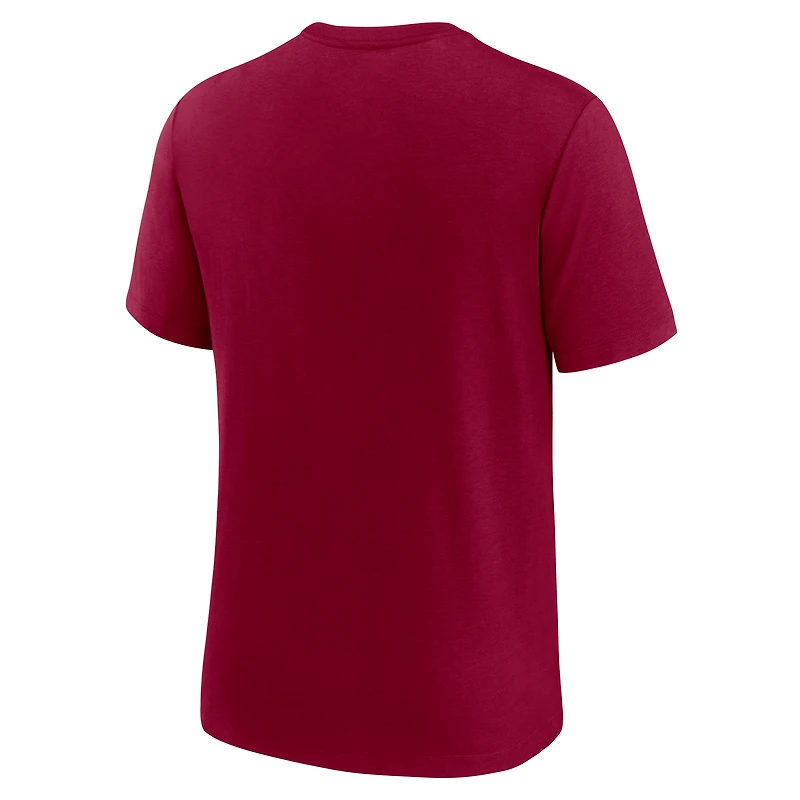 Men's Nike Burgundy Washington Commanders Playback Logo Tri-Blend T-Shirt